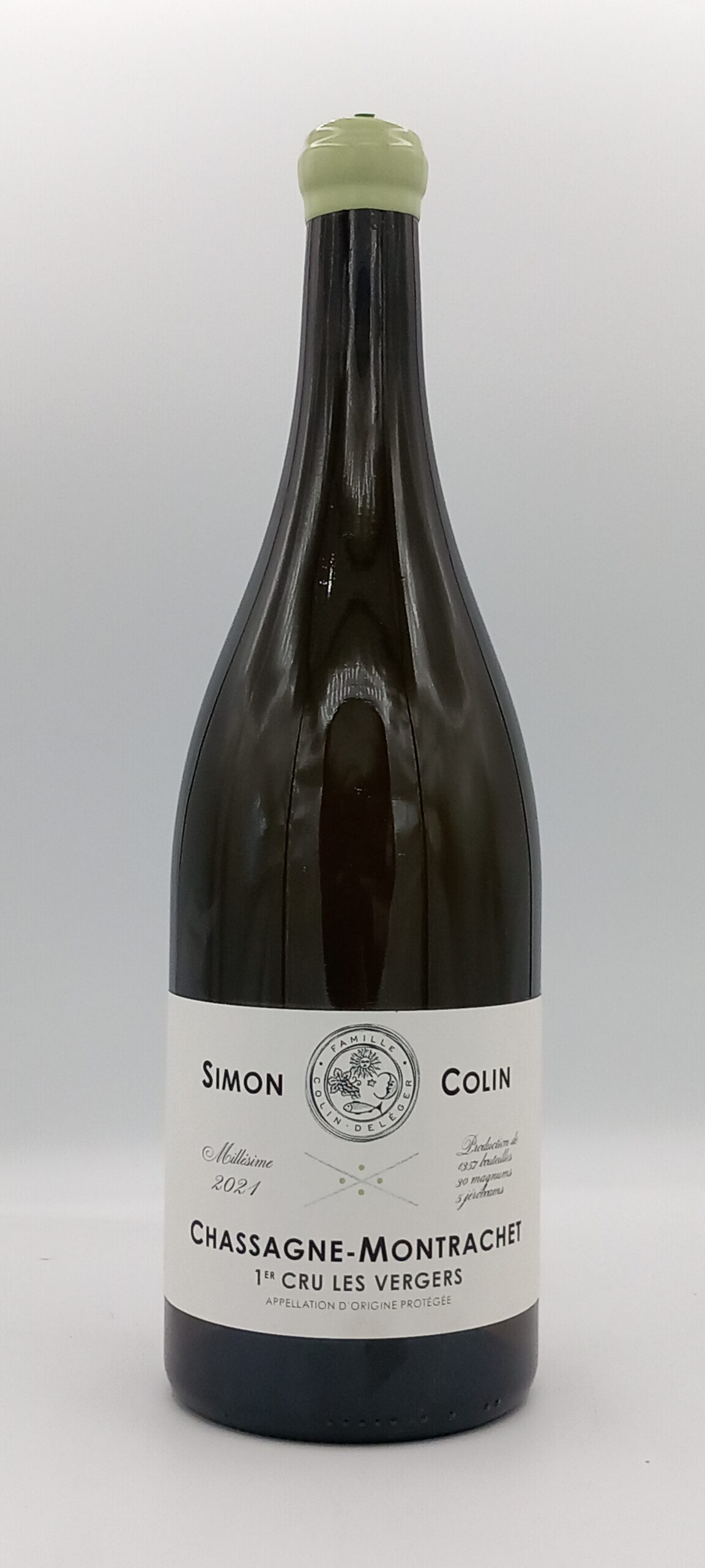 BOURGOGNE MAGNUM CHASSAGNE MONTRACHET LES VERGERS 1ER CRU BLANC 2021 DOMAINE SIMON COLIN