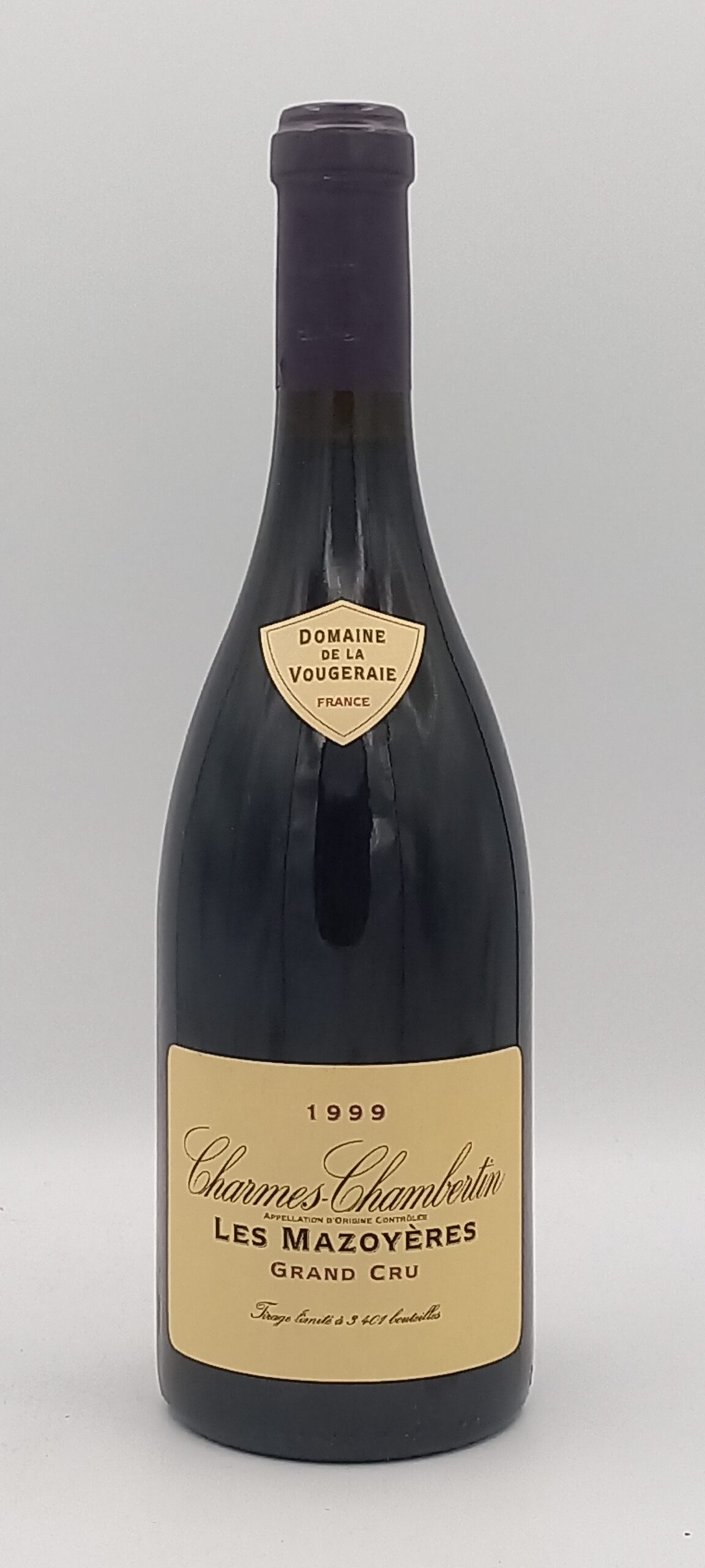 BOURGOGNE CHARME CHAMBERTIN GRAND CRU 1999 DOMAINE DE LA VOUGERAIE